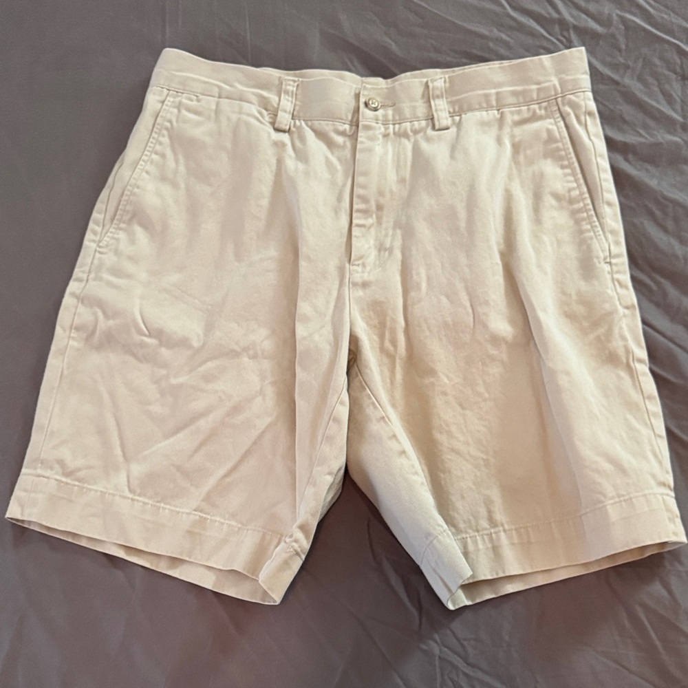 Ralph Lauren Men's Cream Flat Front Shorts